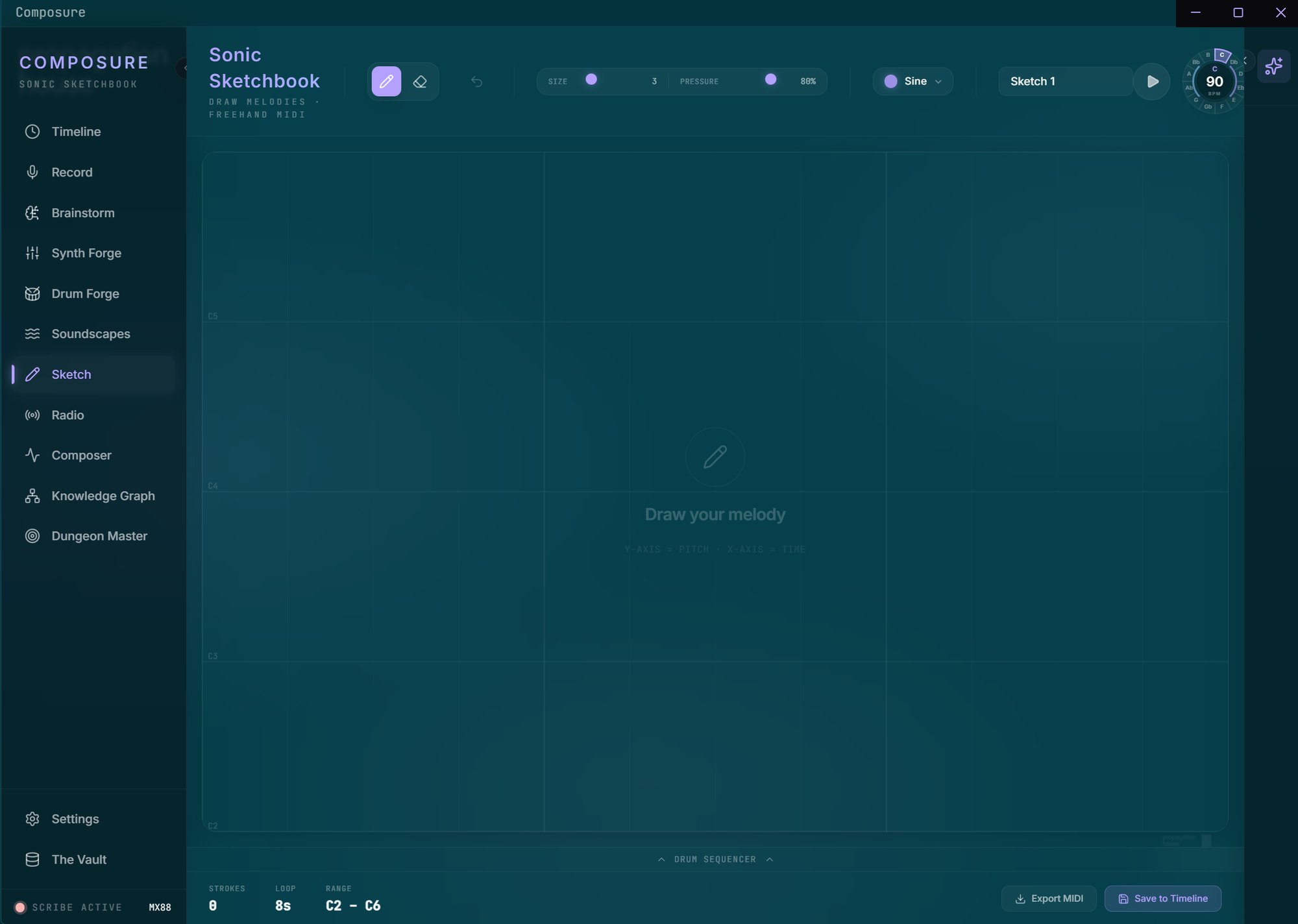 Composure's Sketch room on Android.