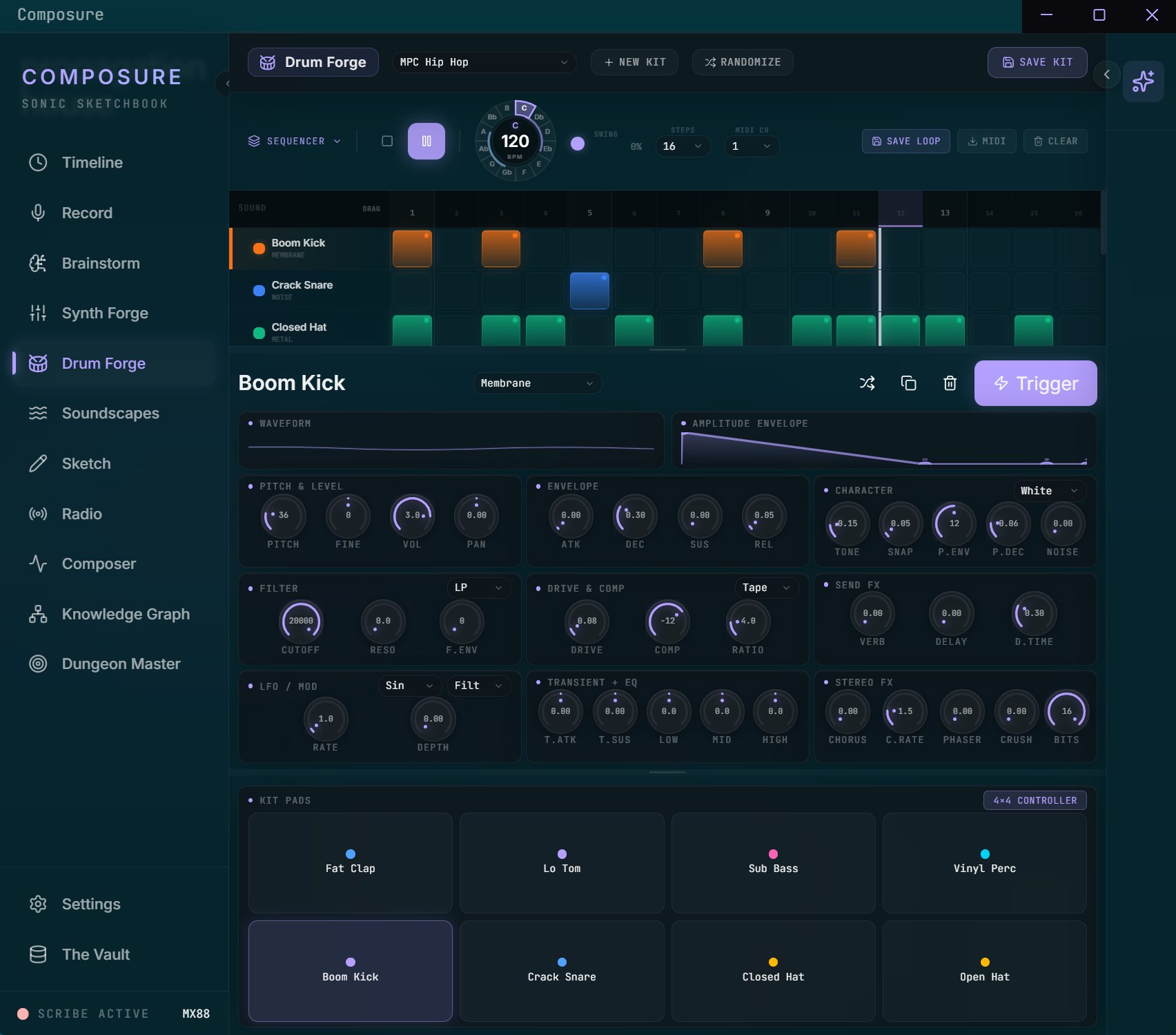 Composure's Drum Forge room on Android.