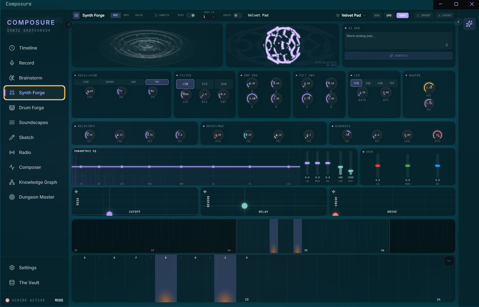 Composure's Synth Forge room.