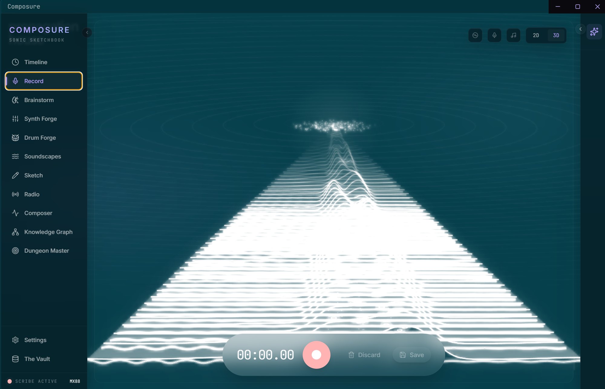 Composure's Record room on desktop.