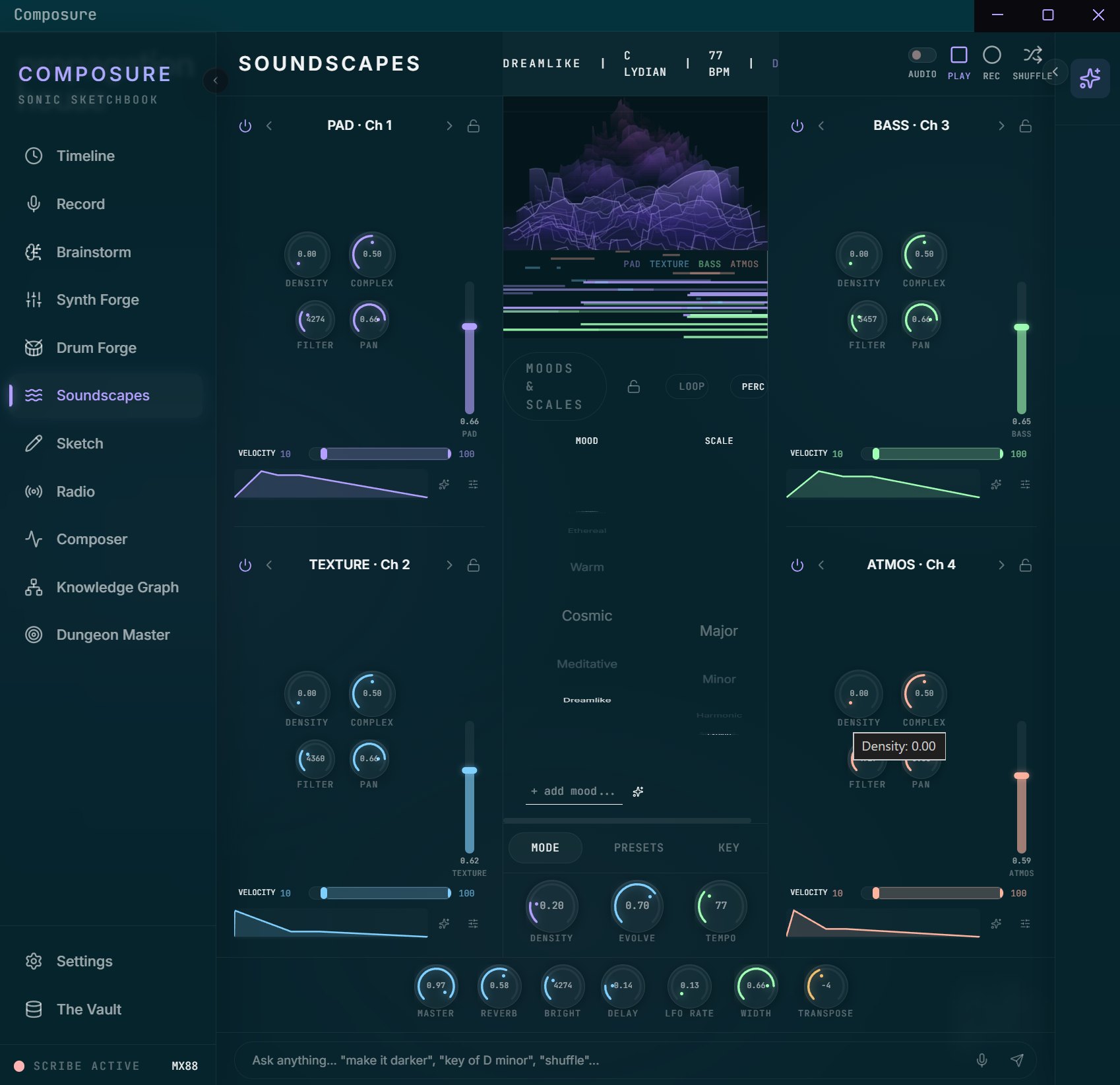 Composure's Soundscapes room.